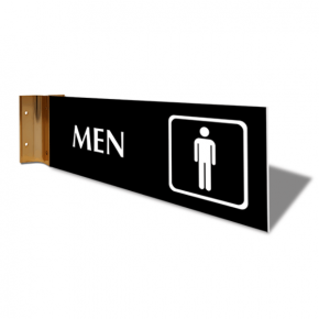 Men's Room Icon Corridor Sign | 4" x 12"