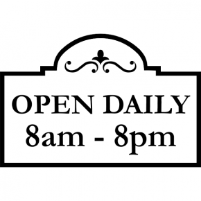 Open Daily Business Hours Die Cut Decal | 8" x 12"