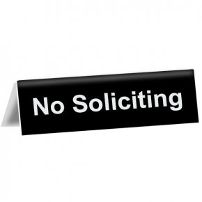 No Soliciting Tent Sign | 2" x 8"