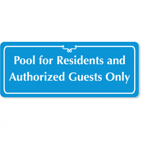Engraved Pool for Residents Sign | 4" x 10"