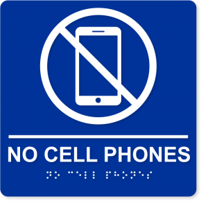 No Cell Phones ADA Sign | 8" x 8"