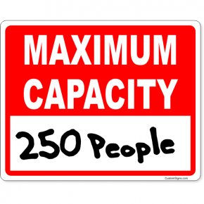Red Maximum Capacity Write On Sign | 8" x 10"