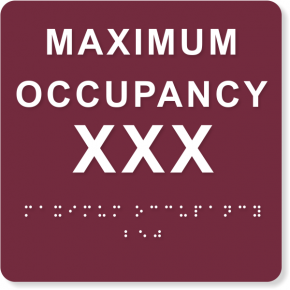 Maximum Occupancy ADA Sign | 6" x 6"