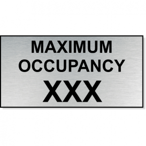 Maximum Occupancy Engraved Plastic Sign | 4" x 8"