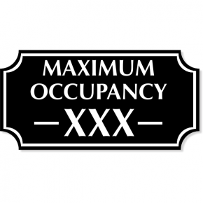 Maximum Occupancy Scalloped Corners Engraved Plastic Sign | 4" x 8"