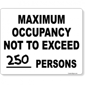 Maximum Occupancy Not To Exceed Write On Sign | 8" x 10"