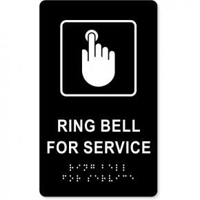 Ring Bell For Service ADA Sign | 10" x 6"