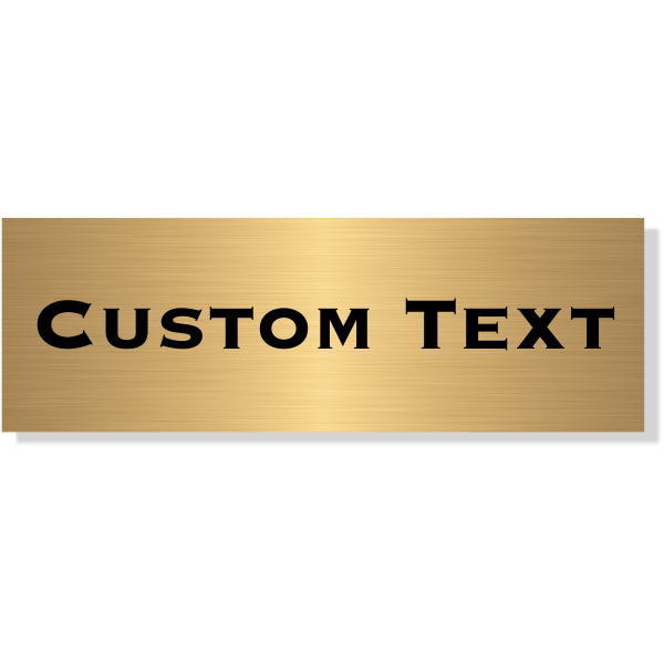 Single Line Custom Text Brass Plate | 1" x 3"