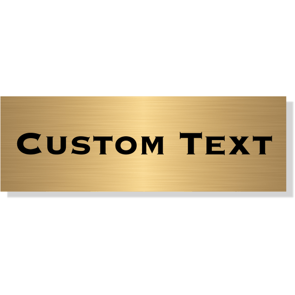 Single Line Custom Text Brass Plate | 2" x 6"