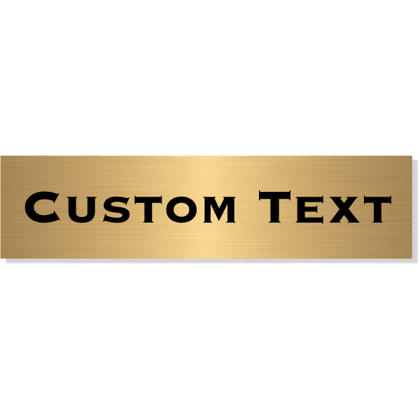 Single Line Custom Text Brass Plate | 2" x 8"