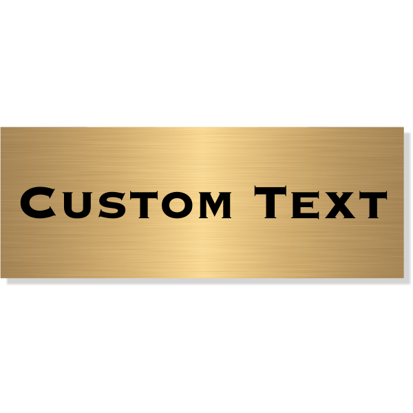 Single Line Custom Text Brass Plate | 3" x 8"