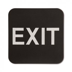 Black Exit ADA Braille Sign
