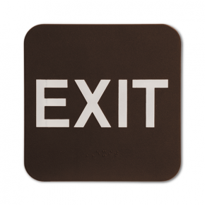 Brown Exit ADA Braille Sign