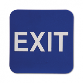 Blue Exit ADA Braille Sign