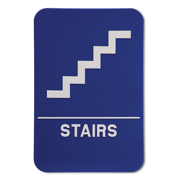 Blue Stairs ADA Braille Sign
