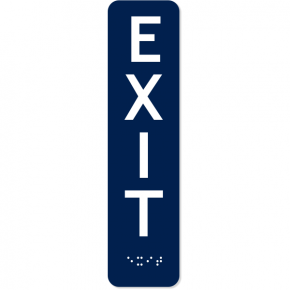 Vertical Exit ADA Sign with Braille | 8" x 2"