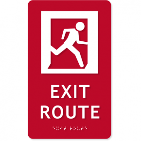 ADA Exit Route Icon Sign | 10" x 6"