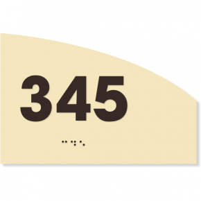 ADA Curved Number Sign | 4" x 6"