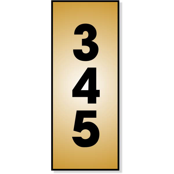 Vertical Number Sign | 5" x 2"
