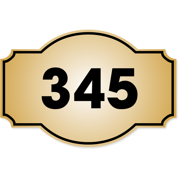 Decorative Dome Badge Number Sign | 4" x 6"