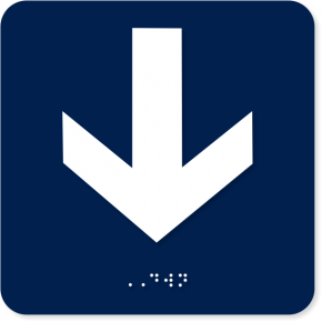 ADA Down Arrow Symbol Sign | 6" x 6"