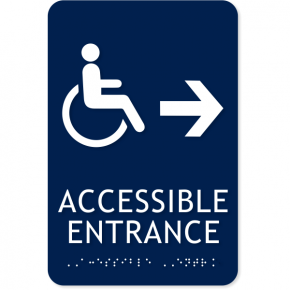 ADA Handicap Accessible Entrance Right Arrow Sign | 9" x 6"
