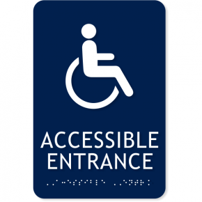 ADA Handicap Accessible Entrance Sign | 9" x 6"