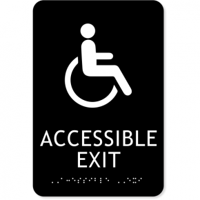 ADA Handicap Accessible Exit Sign | 9" x 6"
