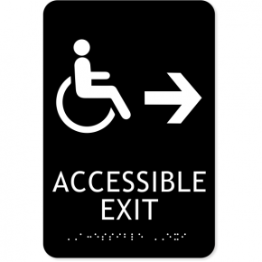 ADA Handicap Accessible Exit Right Arrow Sign | 9" x 6"