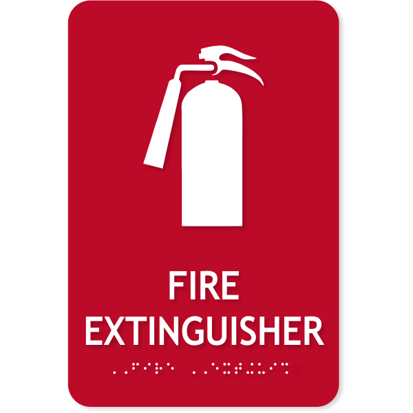 Fire Extinguisher Icon 9" x 6" ADA Sign