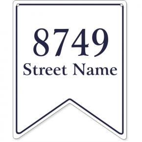 Bunting Border Home Address Sign w/ Street Name | 12" x 10"