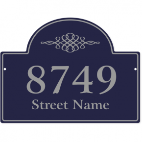 Crest Border Home Address Sign w/ Street Name | 11" x 15"