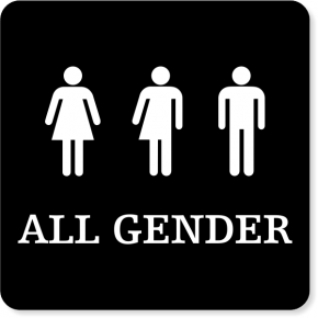 All Gender Restroom Engraved Plastic Sign | 6" x 6"