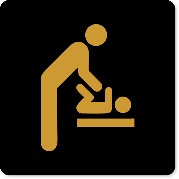 Male Icon Baby Changing Engraved Plastic Sign