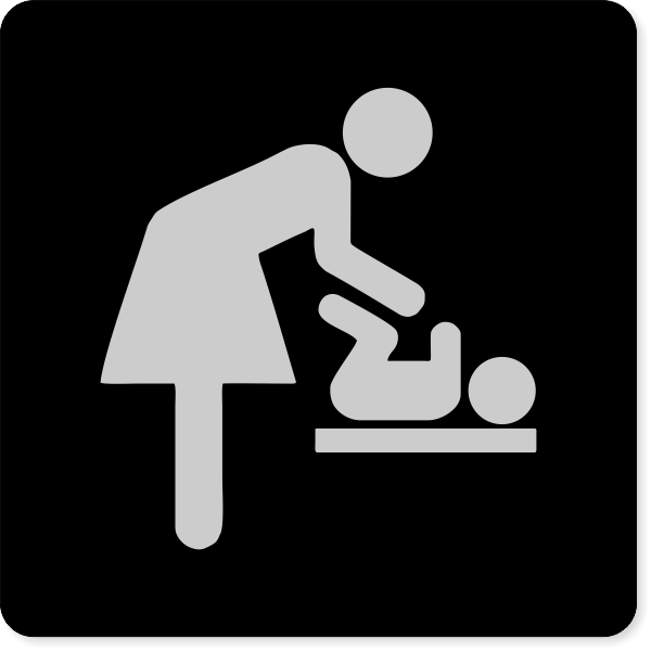 Female Icon Baby Changing Engraved Plastic Sign