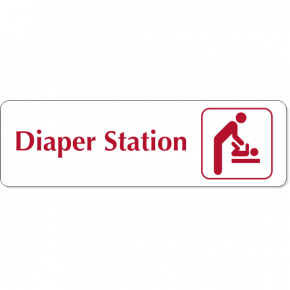 Diaper Station Male Icon Engraved Plastic Sign | 3" x 10"