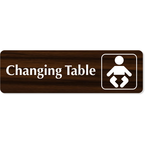 Changing Table Baby Icon Engraved Plastic Sign | 3" x 10"