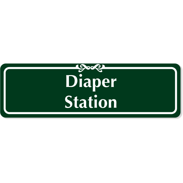 Diaper Station Engraved Plastic Sign | 3" x 10"
