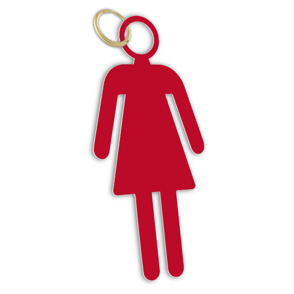 Plastic Female Cutout Bathroom Key Chain