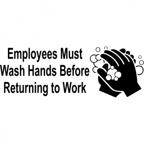 Employees Must Wash Hands Die Cut Vinyl Decal | 4" x 10"