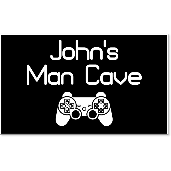 Personalized Gamer Man Cave Engraved Plastic Sign | 6" x 10"