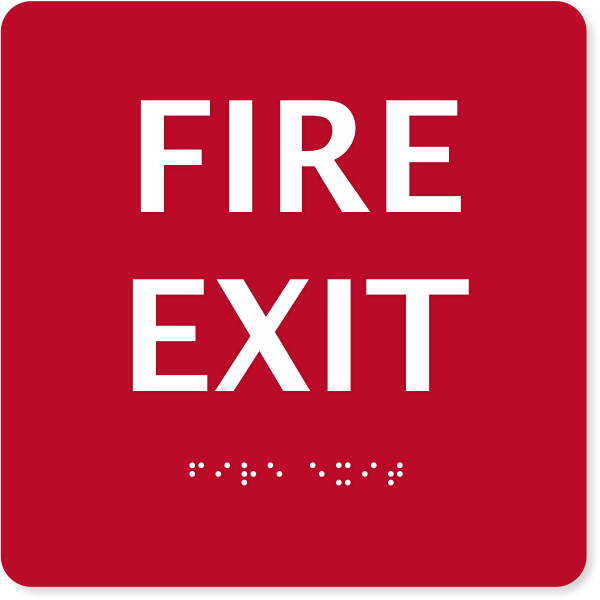 ADA Fire Exit 9" x 6" Sign 
