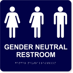 ADA Compliant Gender Neutral Restroom Sign | 10" x 10"