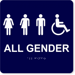 All Gender Handicapped Sign - ADA Compliant 10" x 10"