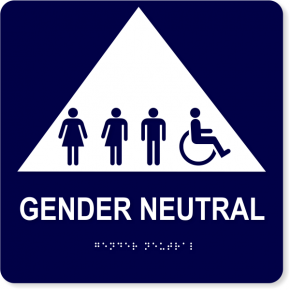 All Gender Triangle Handicapped Sign | 10" x 10"