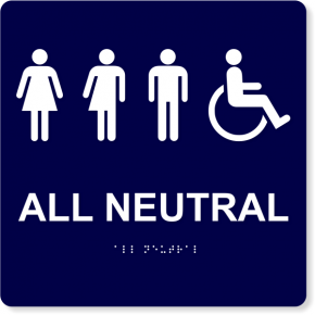 All Neutral Handicapped Sign - 10" x 10"