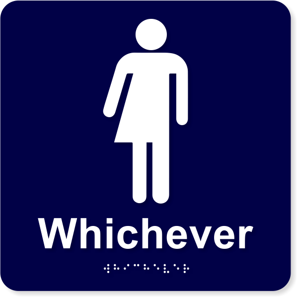 ADA Compliant Whichever Restroom Sign | 8" x 8"