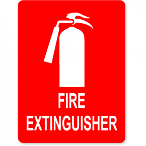 Fire Extinguisher Sign Icon Engraved Plastic Sign | 8" x 6"