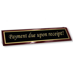 Payment Due Upon Receipt Wood Desk Block