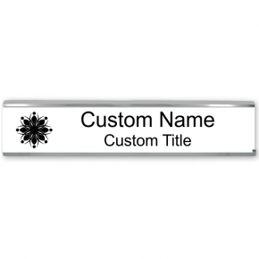 Engraved Cubicle Name Plate with Aluminum Holder - Large